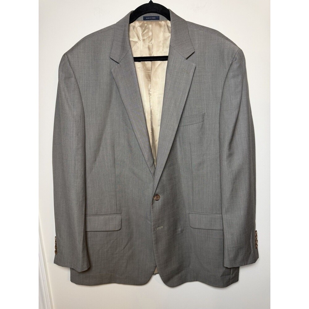 Ralph Lauren 48L Taupe - Gray Blazer Jacket Sport Suit Coat Wool Mens